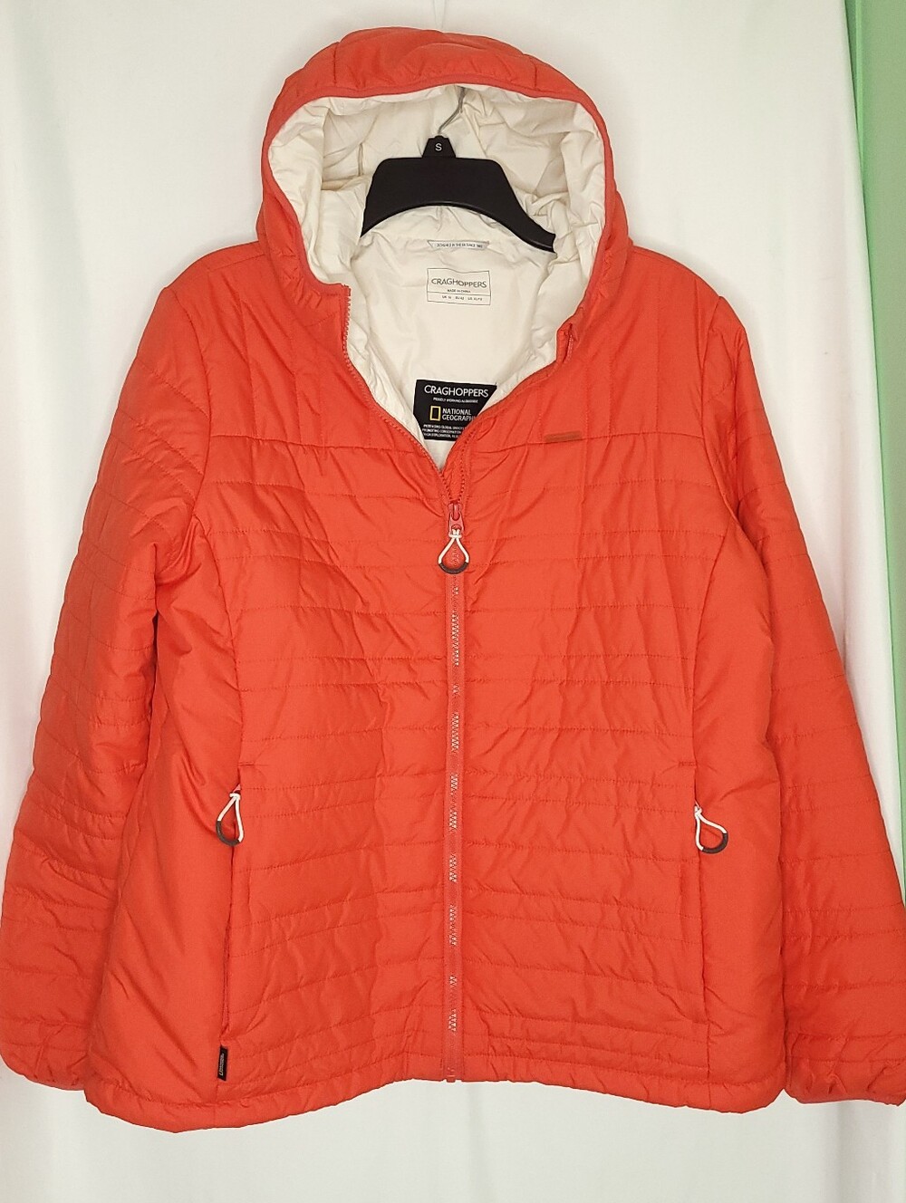 CRAGHOPPERS Women's Compresslite Red Quilted Full Zip Hooded Jacket Size XL/12
